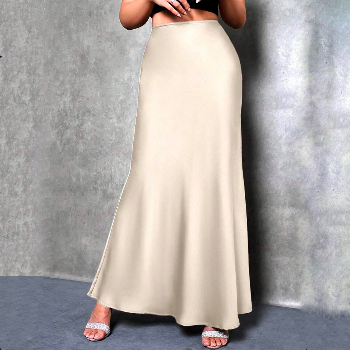 MAXI JUPE SATINEE