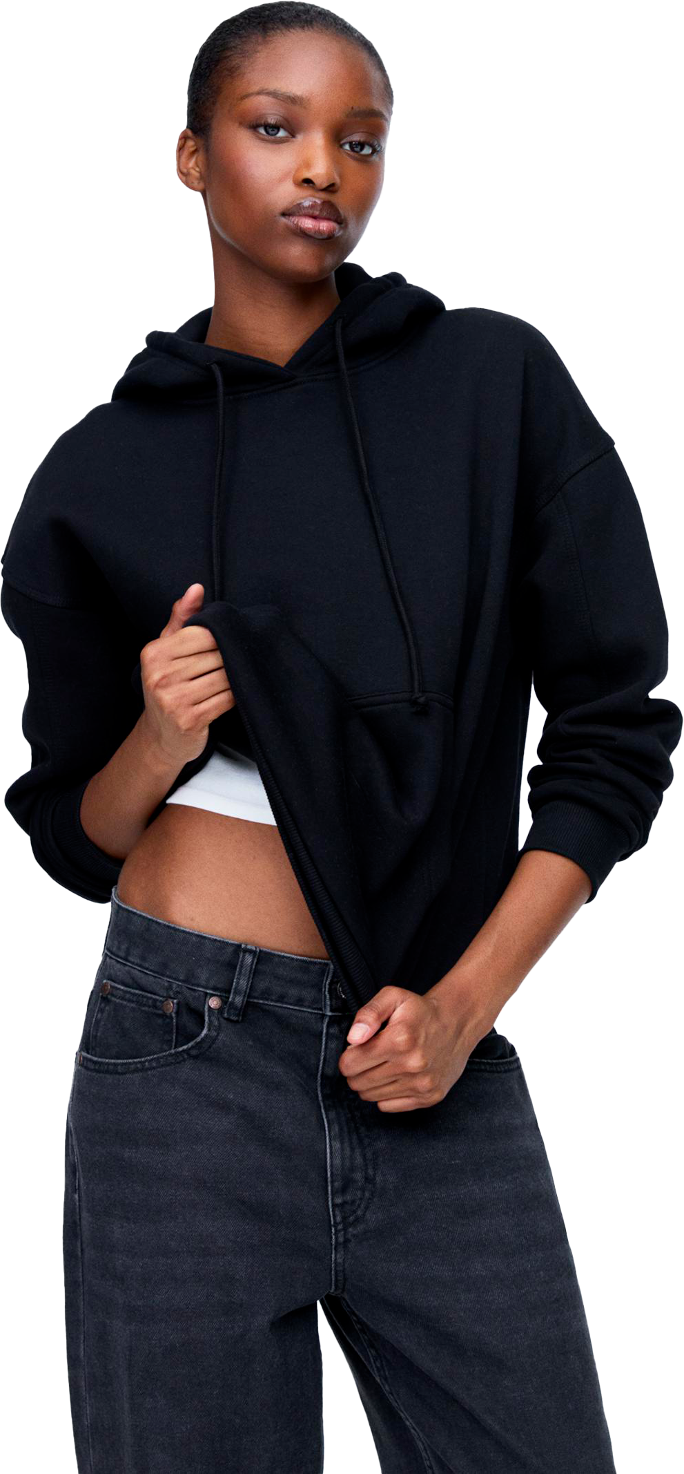 Hoodie Noir Basic & Chaud